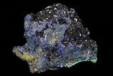 Sparkling Azurite Crystal Cluster with Malachite - Laos #69729-1